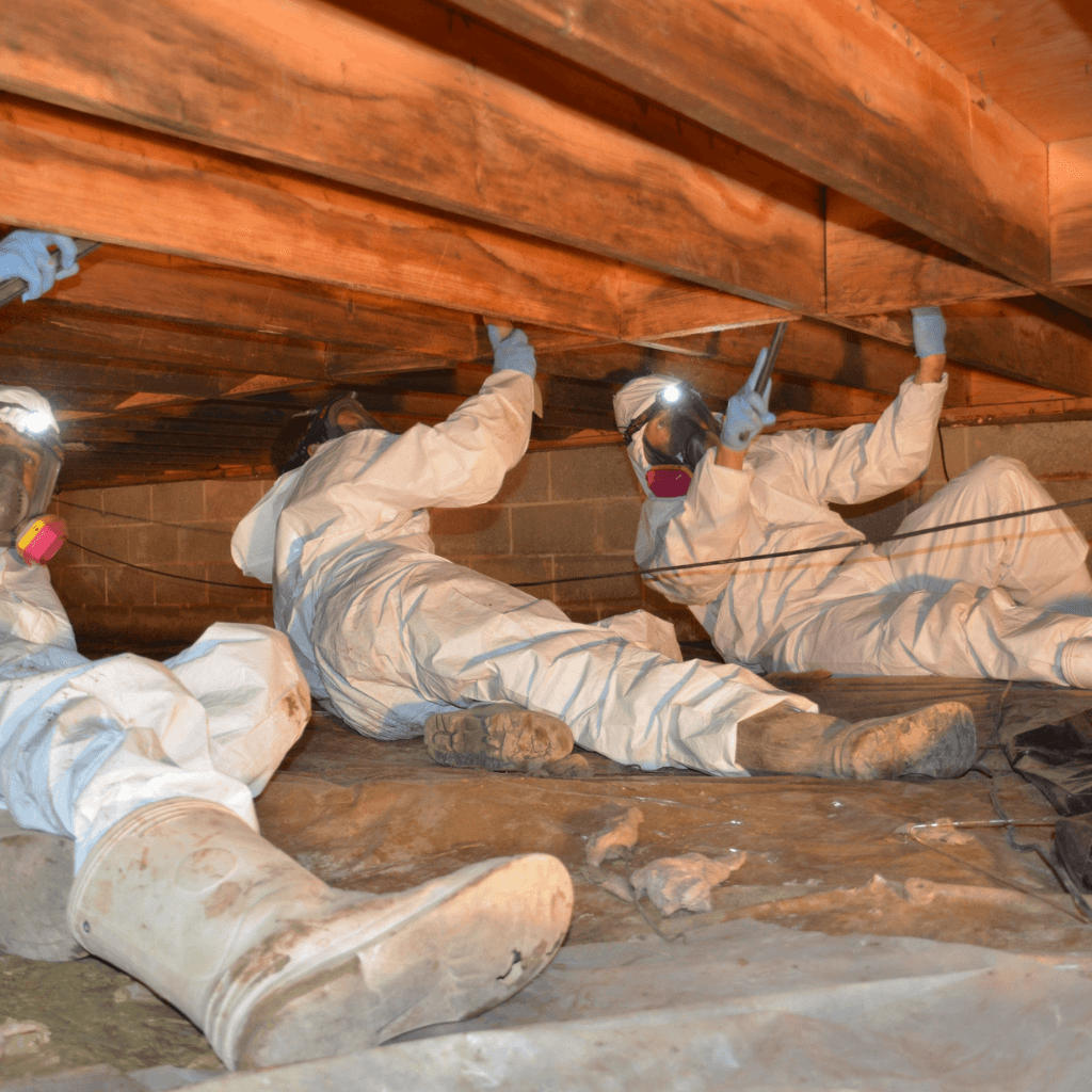 Working on Crawl Space Repair